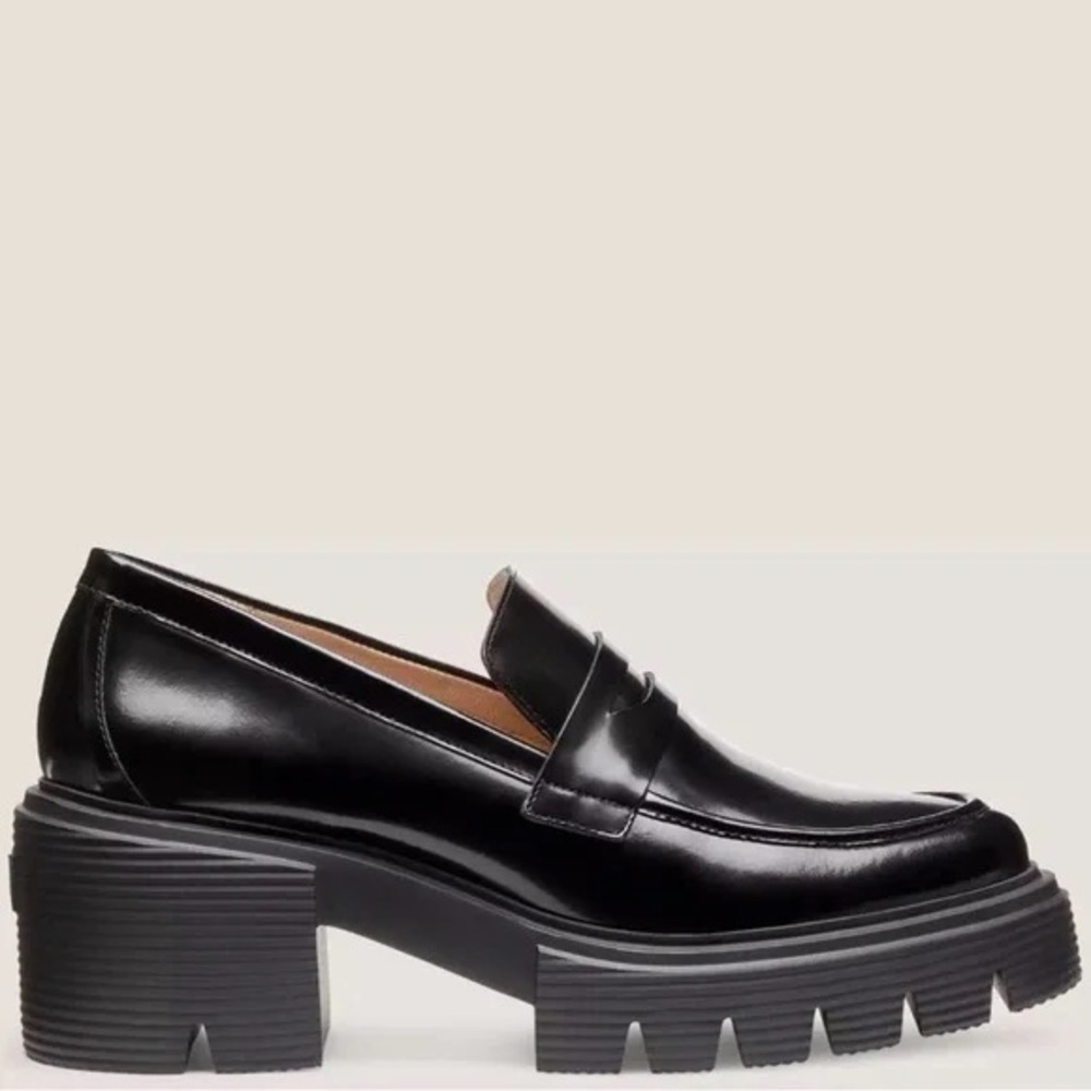 Stuart Weitzman SoHo Loafer black Spazzolato leather sz 7.5